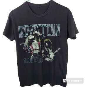 VTG Inspired Led Zeppelin 1975 Tour Robert Plant Jimmy Page Short Sleeve Tee Sm